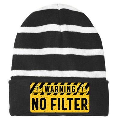 Sarcasm Adult Humor Loud Person Funny Sarcastic Striped Beanie with Solid Band