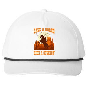 Save A Horse Ride Cow Horse Riding Roping Design Gift Snapback Five-Panel Rope Hat