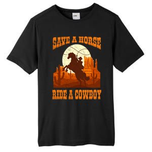 Save A Horse Ride Cow Horse Riding Roping Design Gift Tall Fusion ChromaSoft Performance T-Shirt