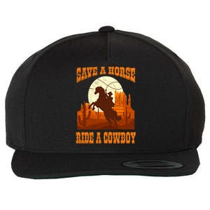 Save A Horse Ride Cow Horse Riding Roping Design Gift Wool Snapback Cap