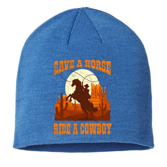 Save A Horse Ride Cow Horse Riding Roping Design Gift Sustainable Beanie