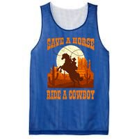 Save A Horse Ride Cow Horse Riding Roping Design Gift Mesh Reversible Basketball Jersey Tank