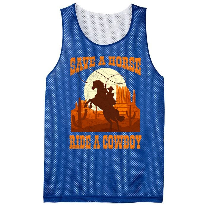 Save A Horse Ride Cow Horse Riding Roping Design Gift Mesh Reversible Basketball Jersey Tank