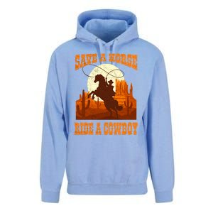 Save A Horse Ride Cow Horse Riding Roping Design Gift Unisex Surf Hoodie