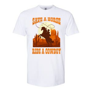 Save A Horse Ride Cow Horse Riding Roping Design Gift Softstyle CVC T-Shirt