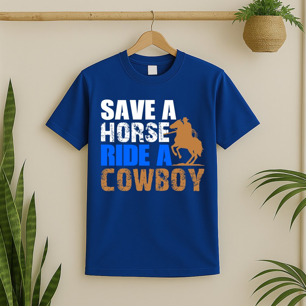 Save A Horse Ride Cow Texas Horse Lover Gift T-Shirt