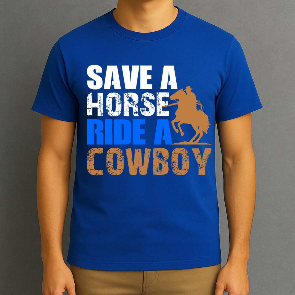 Save A Horse Ride Cow Texas Horse Lover Gift T-Shirt