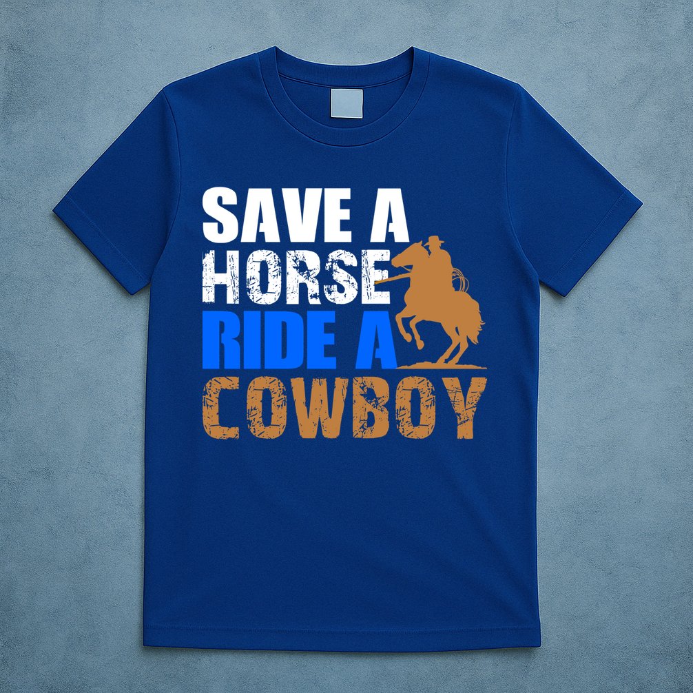 Save A Horse Ride Cow Texas Horse Lover Gift T-Shirt