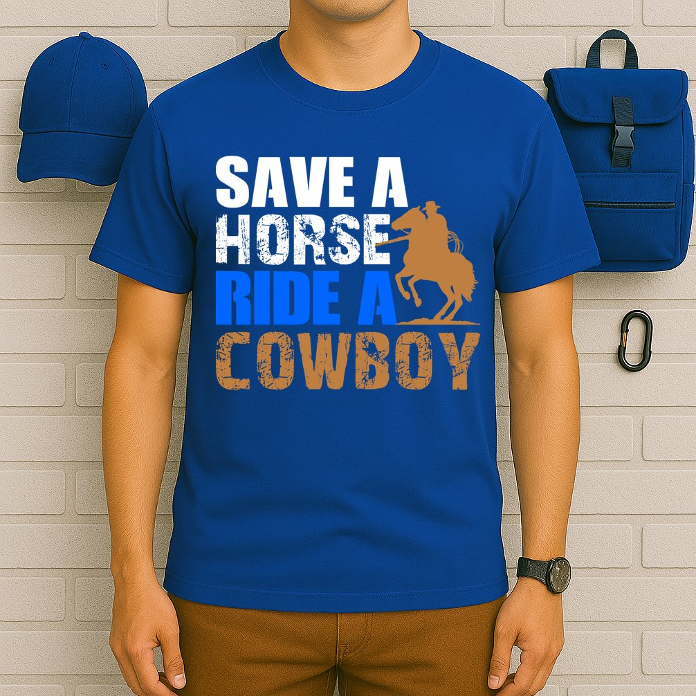 Save A Horse Ride Cow Texas Horse Lover Gift T-Shirt