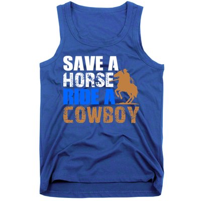 Save A Horse Ride Cow Texas Horse Lover Gift Tank Top