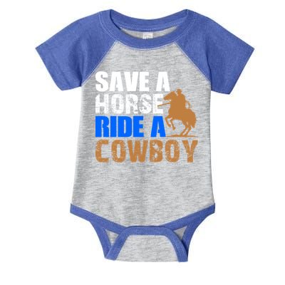 Save A Horse Ride Cow Texas Horse Lover Gift Infant Baby Jersey Bodysuit