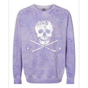 Skull And Hockey Stick Crossbones Hockey Skull Colorblast Crewneck Sweatshirt