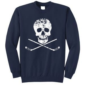 Skull And Hockey Stick Crossbones Hockey Skull Tall Sweatshirt