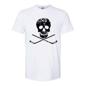 Skull And Hockey Stick Crossbones Hockey Skull Softstyle CVC T-Shirt