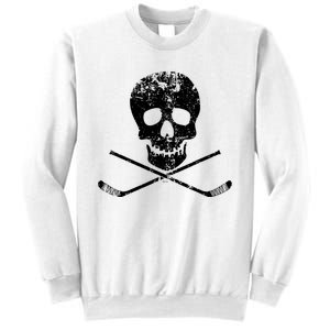 Skull And Hockey Stick Crossbones Hockey Skull Sweatshirt