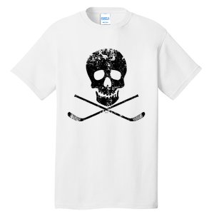 Skull And Hockey Stick Crossbones Hockey Skull Tall T-Shirt