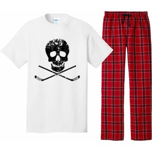 Skull And Hockey Stick Crossbones Hockey Skull Pajama Set