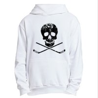 Skull And Hockey Stick Crossbones Hockey Skull Urban Pullover Hoodie