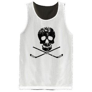 Skull And Hockey Stick Crossbones Hockey Skull Mesh Reversible Basketball Jersey Tank