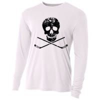 Skull And Hockey Stick Crossbones Hockey Skull Cooling Performance Long Sleeve Crew