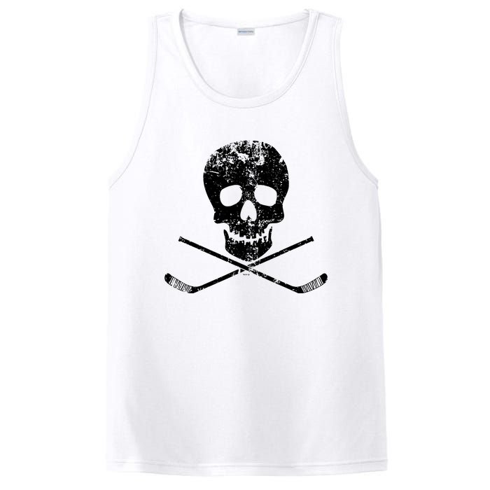 Skull And Hockey Stick Crossbones Hockey Skull PosiCharge Competitor Tank