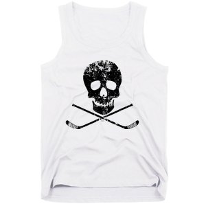 Skull And Hockey Stick Crossbones Hockey Skull Tank Top