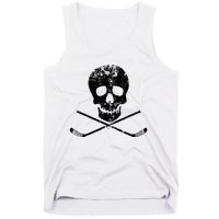 Skull And Hockey Stick Crossbones Hockey Skull Tank Top