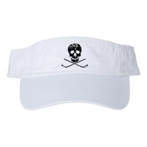 Skull And Hockey Stick Crossbones Hockey Skull Valucap Bio-Washed Visor