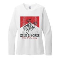 Save A Horse Ride A Cowboy Vintage Country Western Womens CVC Long Sleeve Shirt