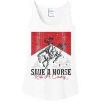 Save A Horse Ride A Cowboy Vintage Country Western Ladies Essential Tank