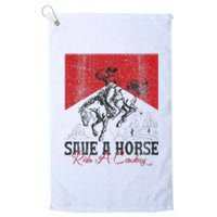 Save A Horse Ride A Cowboy Vintage Country Western Platinum Collection Golf Towel