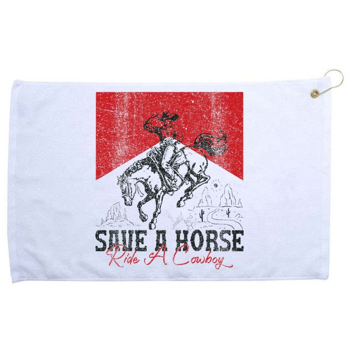 Save A Horse Ride A Cowboy Vintage Country Western Grommeted Golf Towel