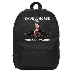 Save A Horse Ride A Mustache 16 in Basic Backpack