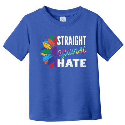 Straight Against Hate Pride Month Lgbtq Support Funny Gift Toddler T-Shirt