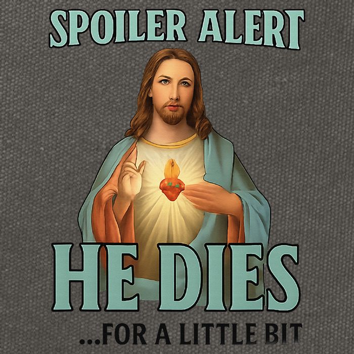 Spoiler Alert He Dies For A Little Bit Funny Easter Jesus Cotton Canvas Backpack