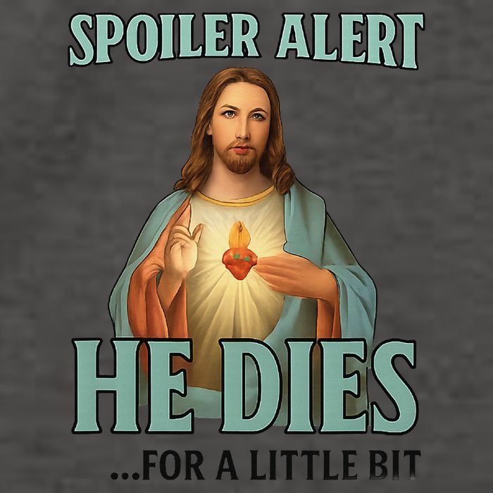 Spoiler Alert He Dies For A Little Bit Funny Easter Jesus Vector Backpack