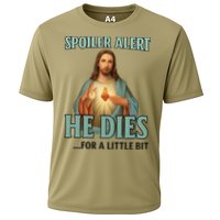 Spoiler Alert He Dies For A Little Bit Funny Easter Jesus Cooling Performance Crew T-Shirt
