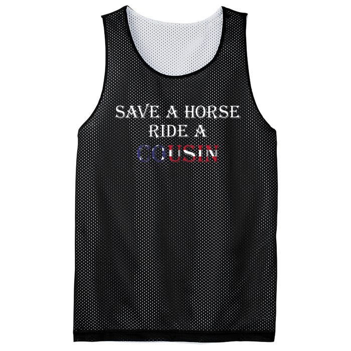 Save A Horse Ride A Cousin Hillbilly Redneck July 4th Mesh Reversible Basketball Jersey Tank