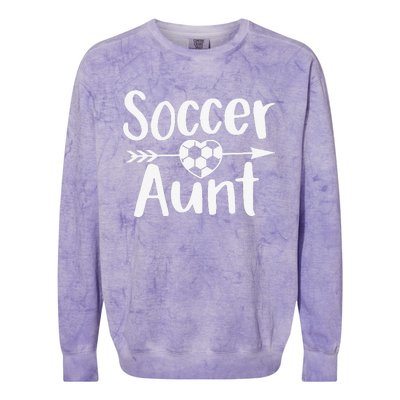 Soccer Aunt Heart Sport Lover Auntie Mother's Day Colorblast Crewneck Sweatshirt