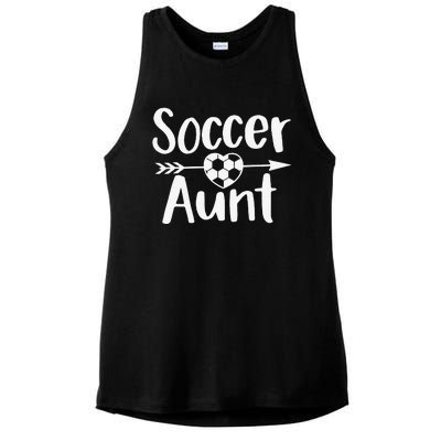 Soccer Aunt Heart Sport Lover Auntie Mother's Day Ladies PosiCharge Tri-Blend Wicking Tank