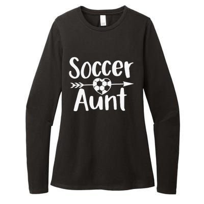 Soccer Aunt Heart Sport Lover Auntie Mother's Day Womens CVC Long Sleeve Shirt