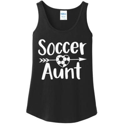 Soccer Aunt Heart Sport Lover Auntie Mother's Day Ladies Essential Tank