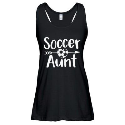 Soccer Aunt Heart Sport Lover Auntie Mother's Day Ladies Essential Flowy Tank