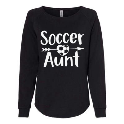 Soccer Aunt Heart Sport Lover Auntie Mother's Day Womens California Wash Sweatshirt