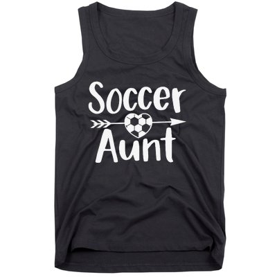 Soccer Aunt Heart Sport Lover Auntie Mother's Day Tank Top