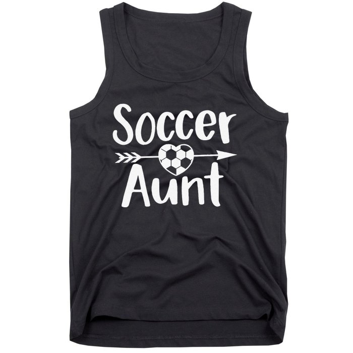 Soccer Aunt Heart Sport Lover Auntie Mother's Day Tank Top