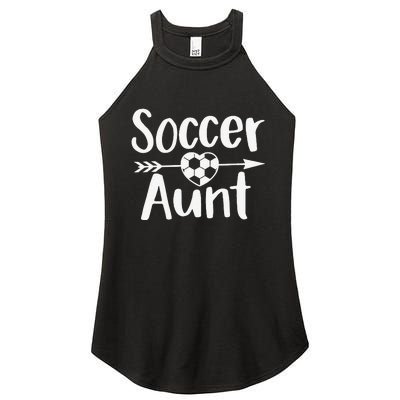 Soccer Aunt Heart Sport Lover Auntie Mother's Day Women's Perfect Tri Rocker Tank