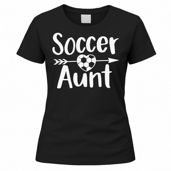 Soccer Aunt Heart Sport Lover Auntie Mother's Day Women's T-Shirt