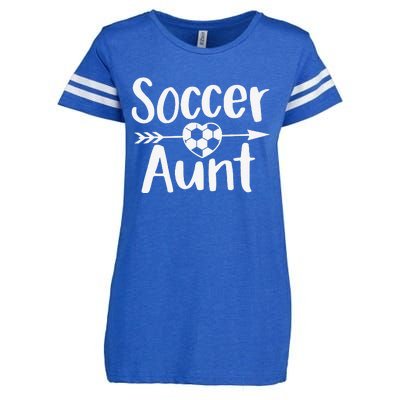 Soccer Aunt Heart Sport Lover Auntie Mother's Day Enza Ladies Jersey Football T-Shirt