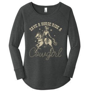 Save A Horse Ride A Cowgirl Lesbian Women's Perfect Tri Tunic Long Sleeve Shirt